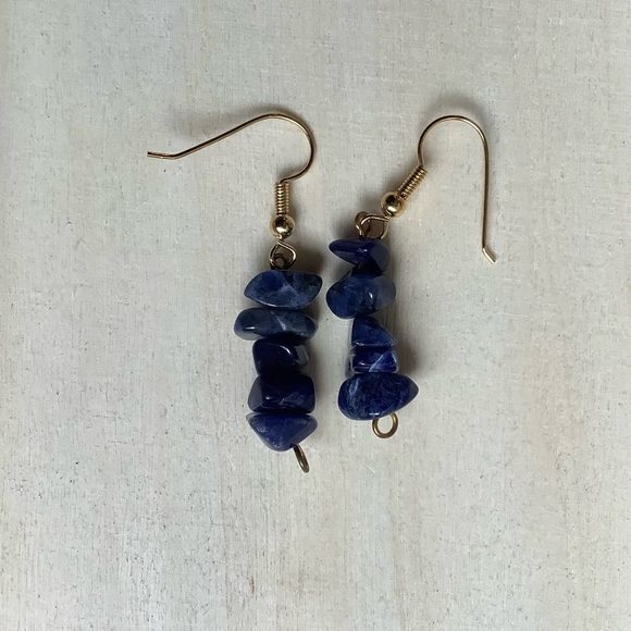 New vintage polished stones dangling earrings - Picture 5 of 5
